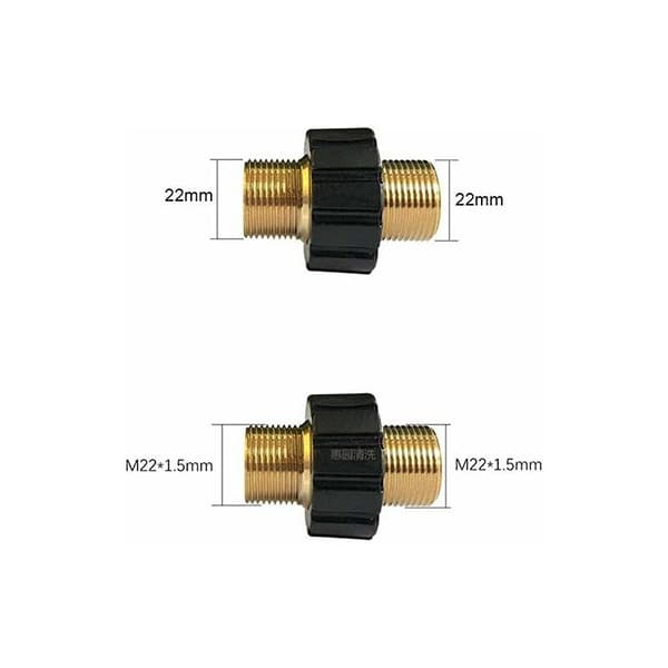 Snabbkoppling för slang (14 mm diameter), M22 x 1,5 dubbel hane