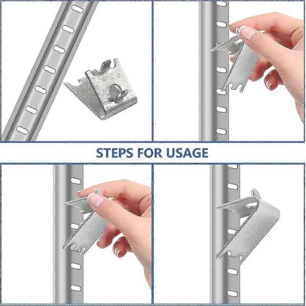 12 Pcs Freezer Shelf Clips Stainless Steel Refrigerator Shelf Support 1.5mm Thicker Silver Fridge Shelf Support for Refrigerator, Freezer (FMY)
