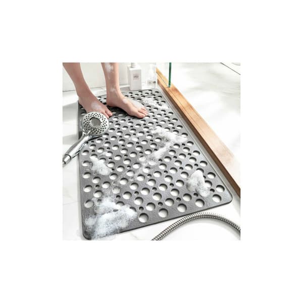 Halkfri badrumsmatta - Grå - 36x72cm - Vattentät och fallresistent