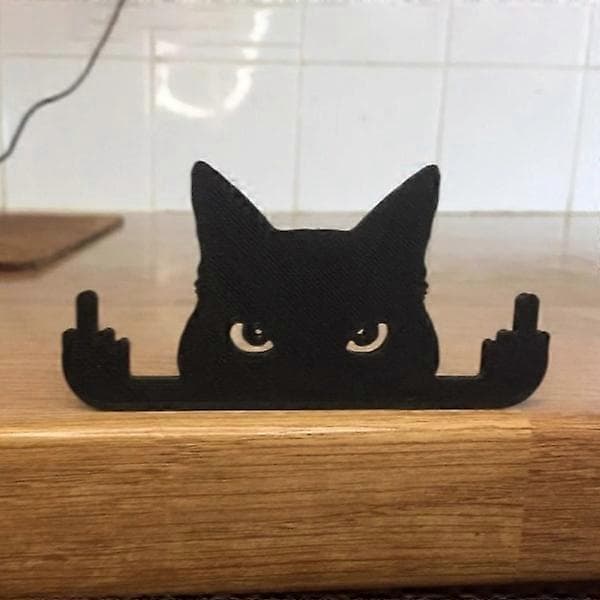 Långfinger Kat Sort kat vindue 10x5x1cm