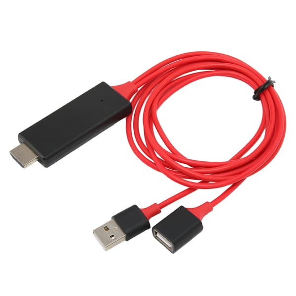HDTV-kabeladapter 1080P HD Multimedia Interface-kabeladapter til iPhone TV-skærmprojektor Rød