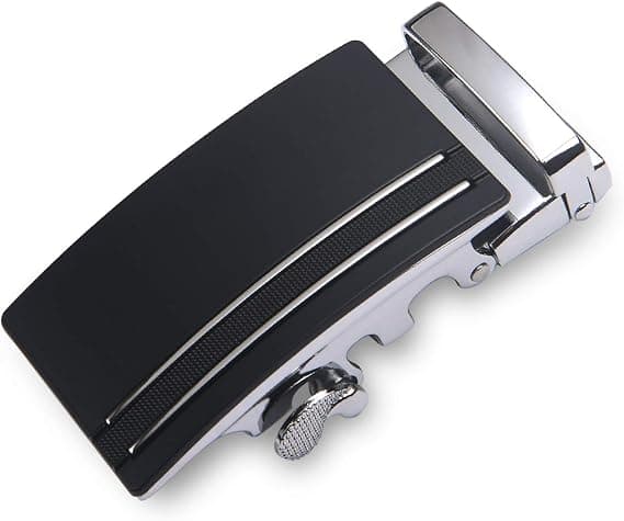 Men's Belt Buckle, Automatic Buckle, Sliding Buckle for Leather Belt - Black