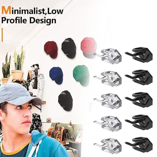 8-pack Clip Hat Holders, Compatible with Baseball Caps, Hat Hook, Wall Mounted Hat Rack