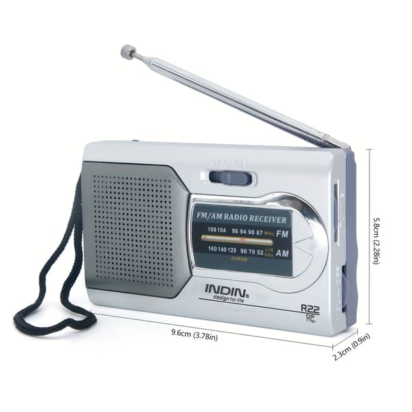 Portable Battery-Powered AM/FM Radio Adjustable Antenna