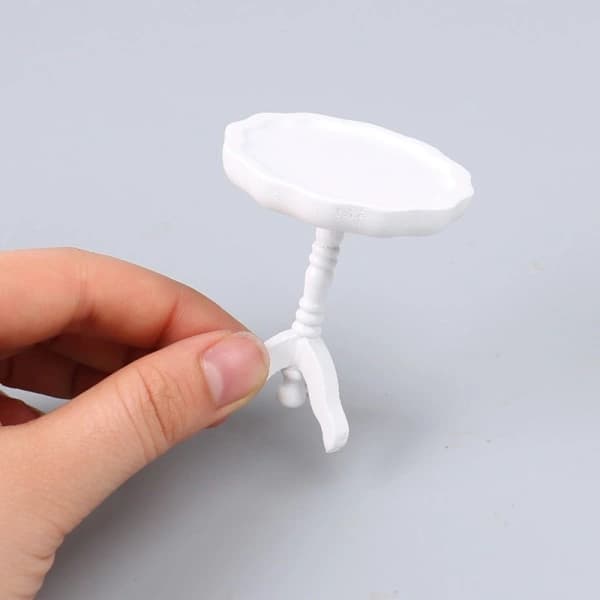 1:12 Dockhus miniatyr runt bord Modell Möbelleksaker Brun