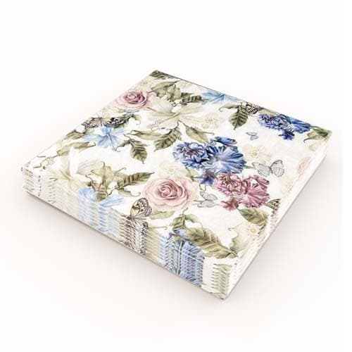 Servietter Blomsterfugl 33x33cm 20-pakning multifärg multicolor