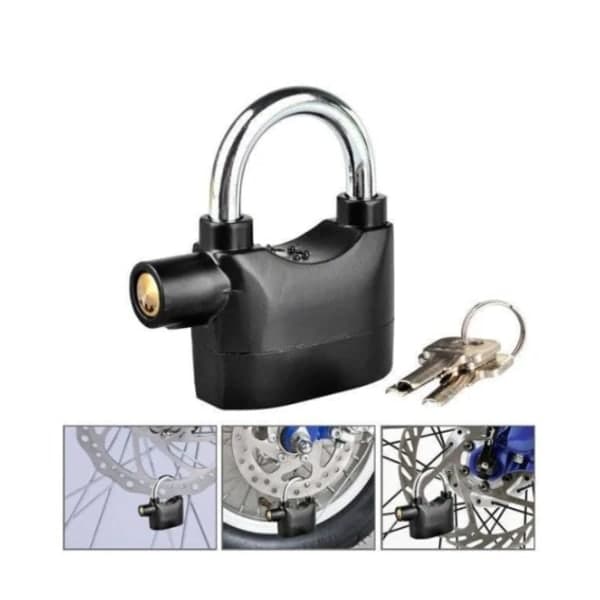 Large padlock with alarm