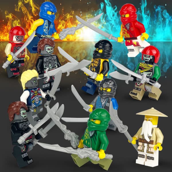 Setti, jossa 24 kpl go Minifiguureja Kai Jay Sensei Wu Master Rakennussarja värikäs one size