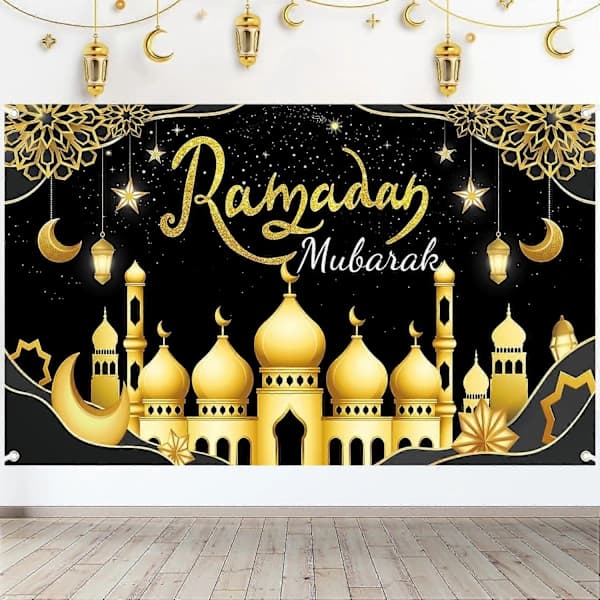 Ramadan Mubarak Bakgrund, 180x110cm Ramadan Bakgrund Eid Mubarak Banner Eid
