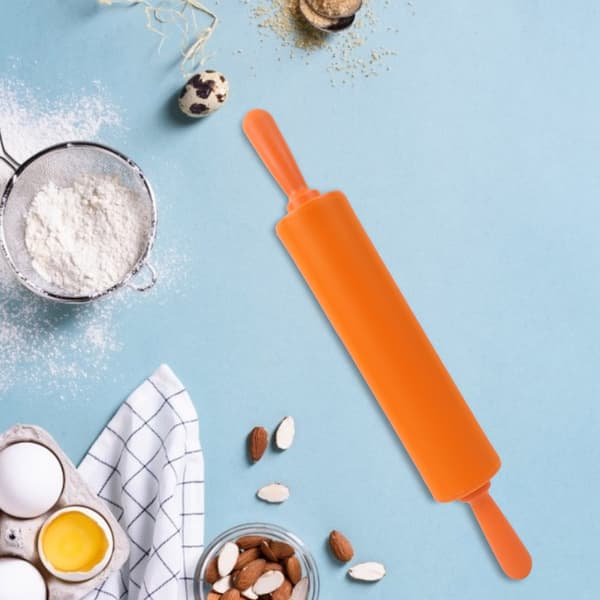 Farverig silikone kagerulle til restaurant, hjemmebagt brød, kagedej (orange)