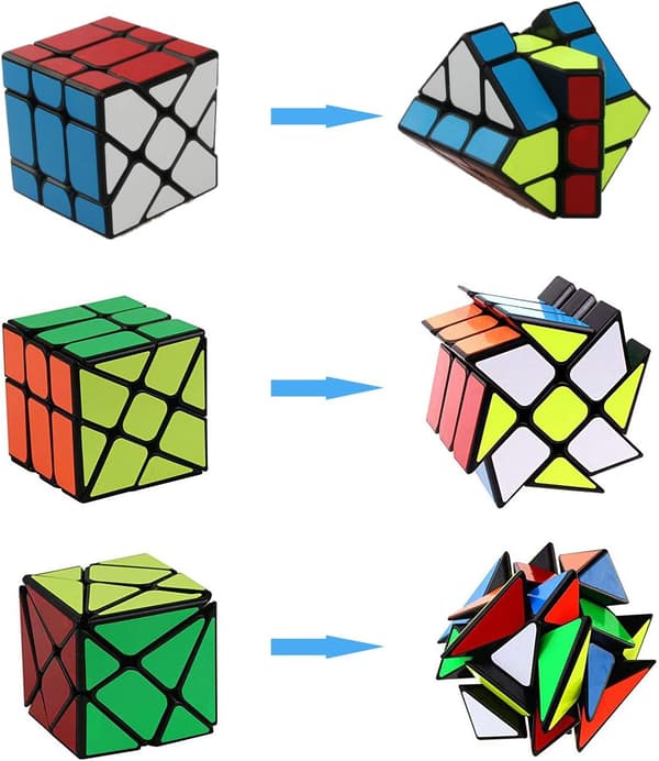 Speed Cube Sett 3 Pakke Magisk Speed Cube Pakke 3x3x3 YJ Windmi