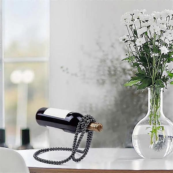 Pearl Necklace Wine Rack Hanging Wine Bottle Holder White