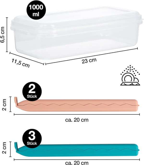5 Large Sealing Clips with Storage Box - Freezer Bag Clips for Food Storage