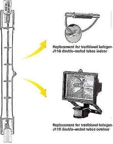 5-pack R7s Halogen Bulb 118mm 200w 230v, R7s Halogen Rod 118mm, Dimmable Halogen Bulb R7s for Floodlights