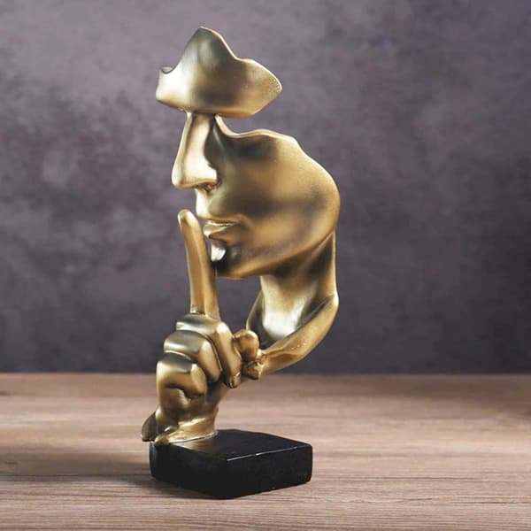 Tenkende Statue, Stillhet er Gull Abstrakt Kunstfigur, Moderne Ho