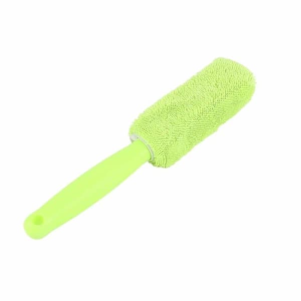 Wheel Brush, Microfiber Car Wheel Cleaning Brush Long Handle Soft Tool (Green)