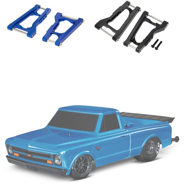 Bageste ophængsarm i metal til Drag Slash 1967 C10 1/10 RC lastbil opgraderingsdele tilbehør, sort