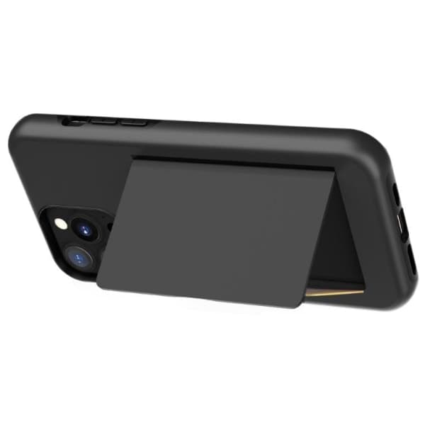 iPhone 13 Cover med Kortlomme Beskyttende Sort
