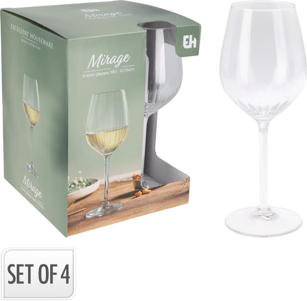 Vinglass 4-pakning 38 cl Transparent transparent