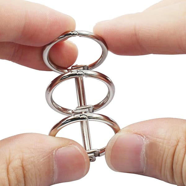 20 stk. metal 3-rings ringbindsringe, snap-split hængslede løse bladringe til gør-det-selv rejsedagbog, notesbog, fotoalbum, sølv 20 mm