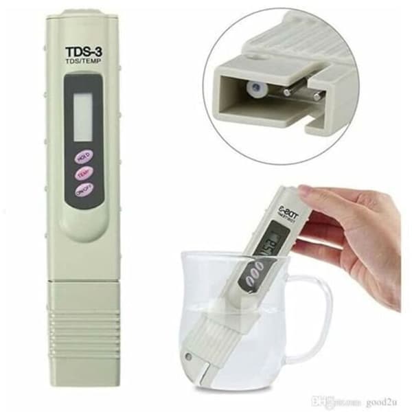 Portable LCD Digital Water Quality Tester TDS-3 with Temperature and PPM Meter 0-9990 PPM for Drinking Water and Hydroponics