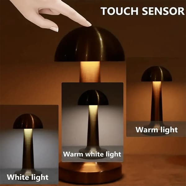 LED Bordlampe Metall Touch Nattbordslampe Skrivebordslampe med 3 Lysmoduser