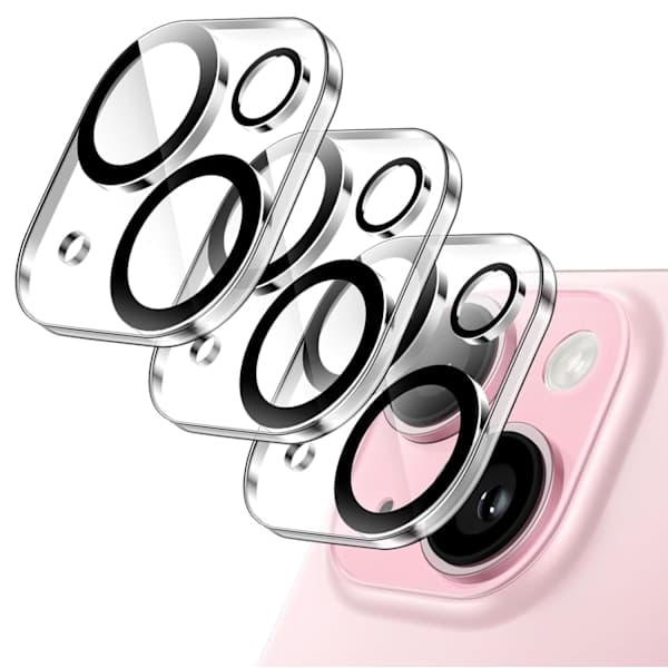 [3-pakkaus] iPhone 15 karkaistu lasinen linssinsuojus