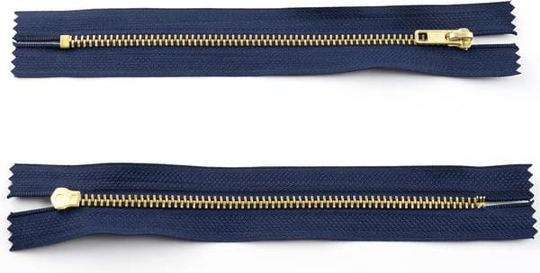 2 x 15 cm icke-delbara metallblixtlås - Blixtlås - Marinblå - Sybehör