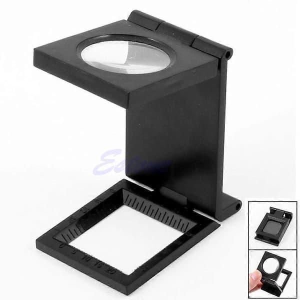 10X Lupp Forstørrelsesglass Skrivebord Stoff Sytråd Måleskala Teller Sammenleggbar [DB]