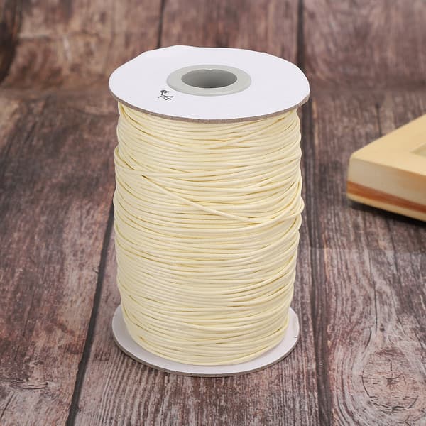 160m Waxed Thread DIY Eco-Friendly Hand-Woven Rope Necklace Cotton Thread 1mm (35 # Beige)