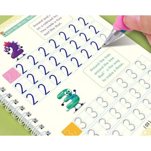 Reusable Handwriting Practice Book Set - 4 Multi-Color Copybooks-FX-