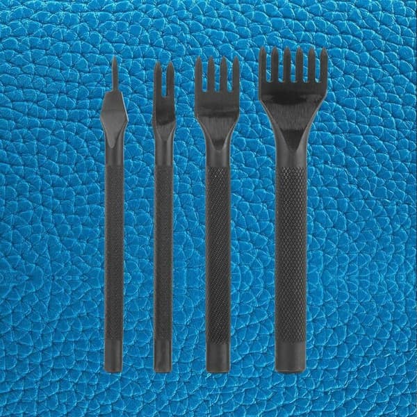 Sett med 4 stk 3 mm lærhullstanser (1+2+4+6 pinner) Lærhåndverkssøm