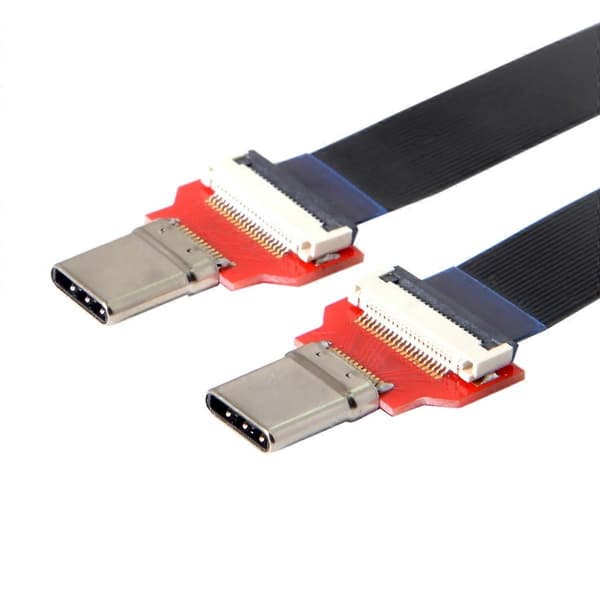 20 cm FPC Platt USB 3.1 Typ-C USB-C Hane till Hane Datakabel för MacBook, Laptop, Telefon & Hårddisk
