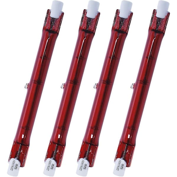 500 Watt Ruby-kompatibel med Heatmaster R7 halogenvarmelampe for hagevarmer - 4-pakning