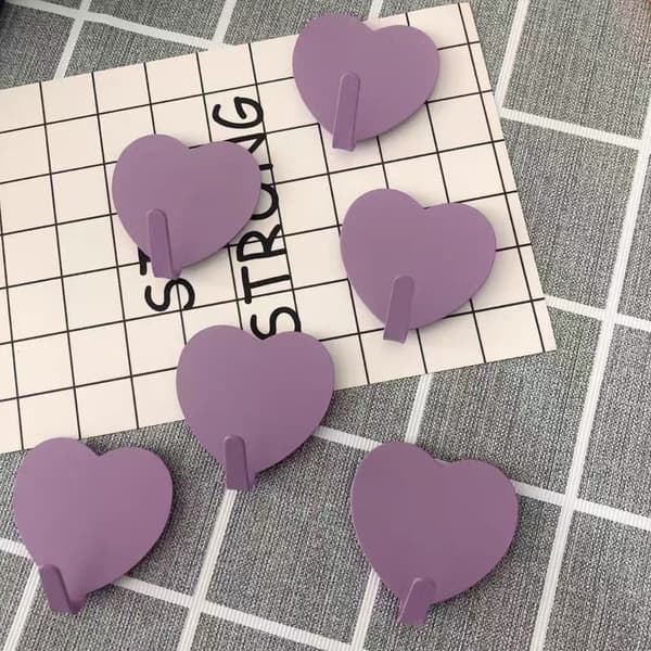 10 kpl rakkaus koukku itseliimautuvat koukut sydänkoukut rei'ittämättömät koukut seinäkoukku rautakoukku tarrat koukut seinäsäilytyskoukku seinäripustin, 4*4cm_OF