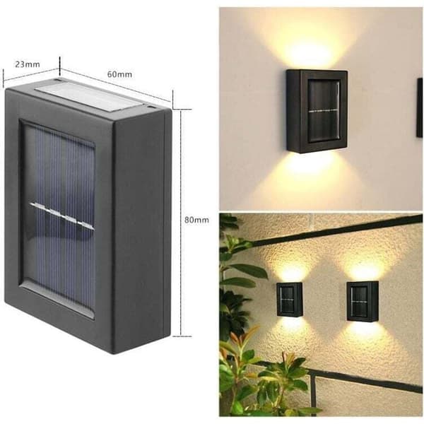 4-pack Solar Garden Lights, Warm White Light, IP65 Waterproof, Wireless Solar Lights for Fence, Yard, Patio