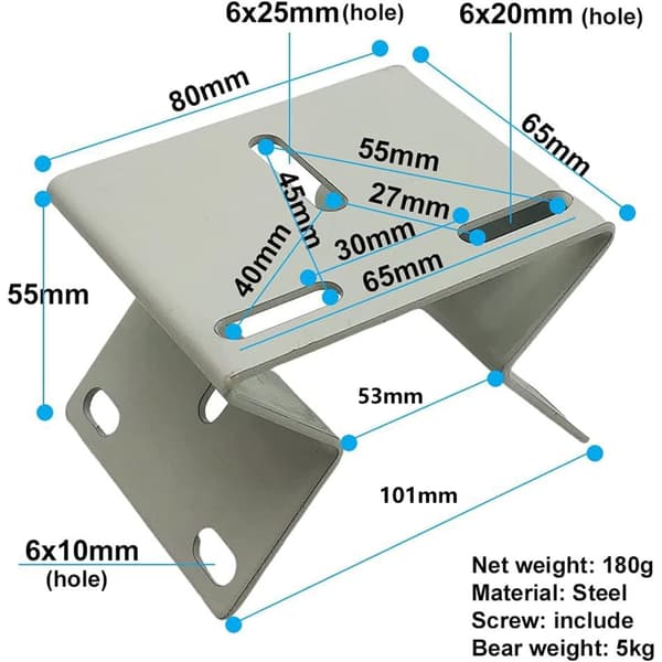 Utomhus säkerhetskamera vägghörnfäste, aluminiumlegering, svart