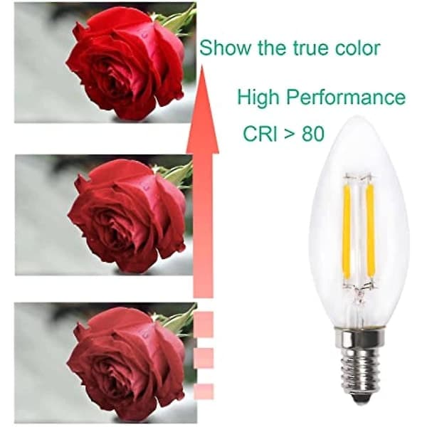 E14 LED-pære 4W varmhvit 2700K 400lm liten skrupære 2 stk.