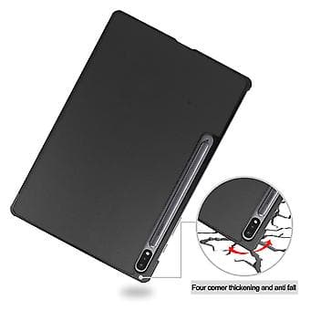 New Case for Galaxy TAB S7 FE/ T730 Tri-fold Caster Stand Ultra-thin P(Gold)