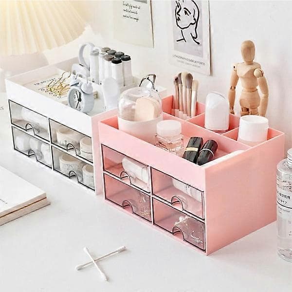 Small Desk Organizer Desktop Storage Box Paper Organizer Makeup Organizer Gift Pink