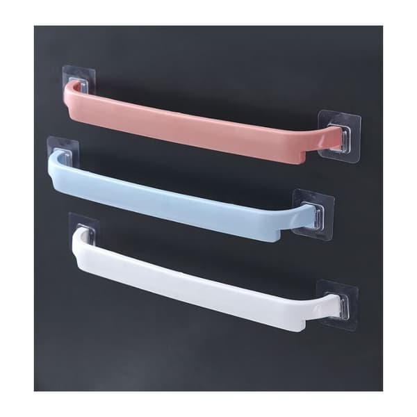 Wall-Mounted Towel Rack Without Drilling (3 pcs, White+Blue+Pink)