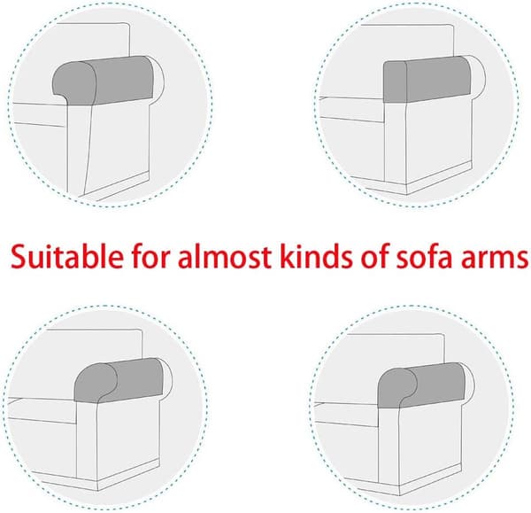 Armstödsöverdrag - Läder - för - Soffa - Skyddande - Överdrag - Armstöd - Halkfritt - Fåtöljer - Stretchöverdrag - Soffmöbler