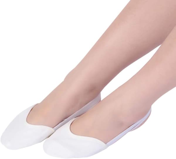 Halvsålede balletsko til kvinder og piger med skridsikkert greb til yoga, pilates og dans