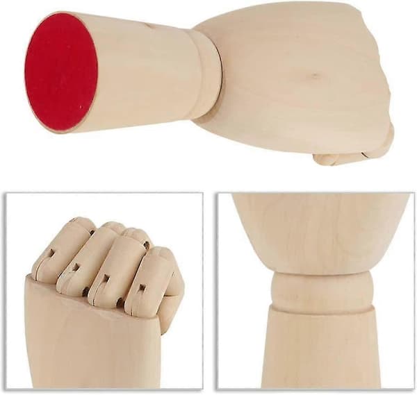 Træ Håndmodel Håndskulptur Træ Mannequin Kvindekrop Kunstner Model Leddelt Articuleret (10 Tommer Højre)
