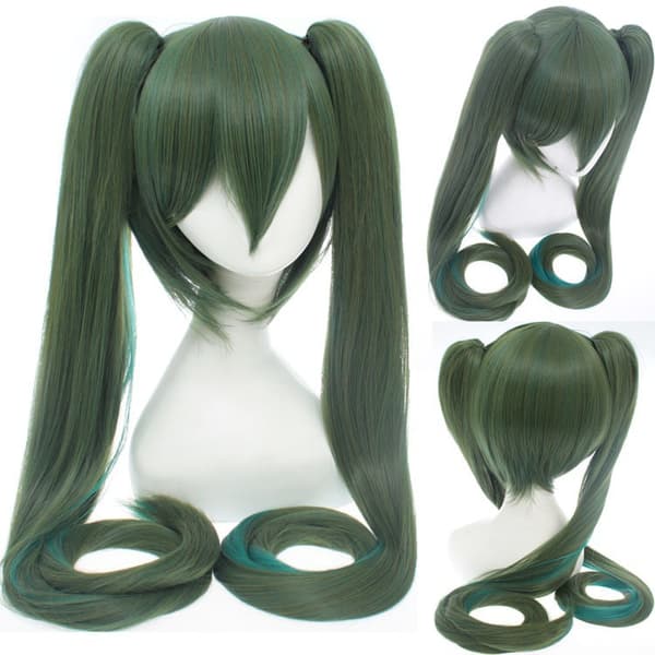 Hatsune Miku Parykk 120CM (Grønn-Blå)