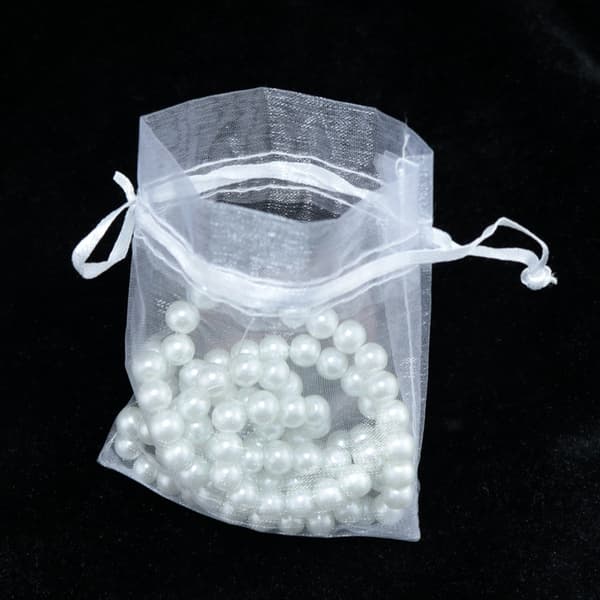 Organzaposer 7x9cm hvide 50-pak