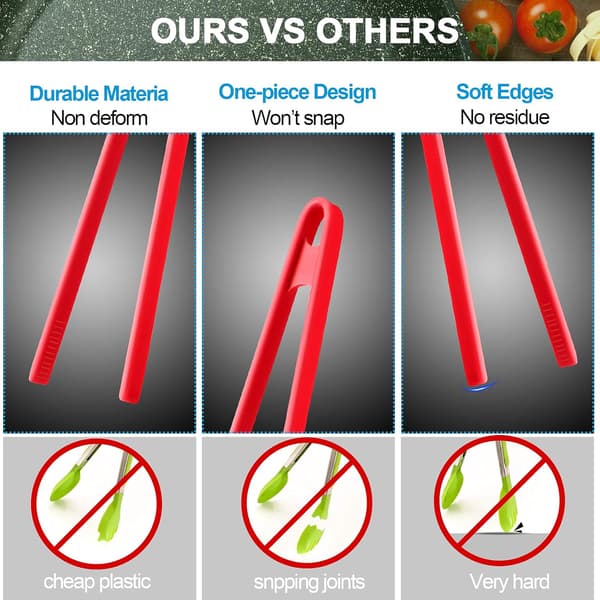 (Rød) 2 stk. 11,8 tommer silikoneunderlagstænger til madlavning Silico