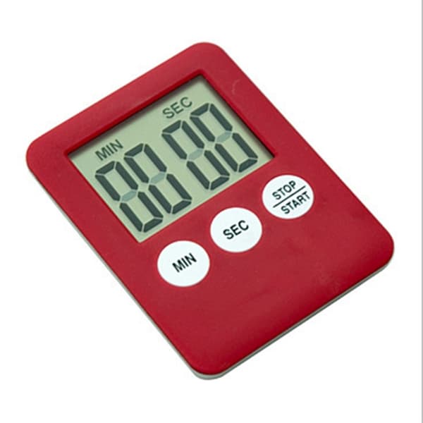 Tynd køkkentimer Timer Stor skærm Digital magnetisk nedtælling - Rød Röd red
