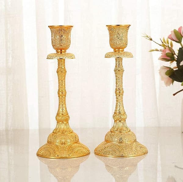 st. Vintage lysestager Kompatibel med borddekoration [LD]