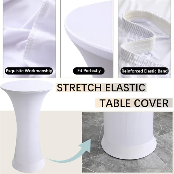 Cocktail polypropylen stretch rund dug (hvid)